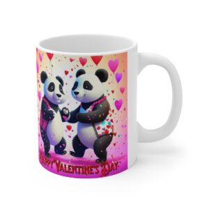Happy Valentine’s Day Cute Panda Couple – Ceramic Mugs, 11oz, 15oz
