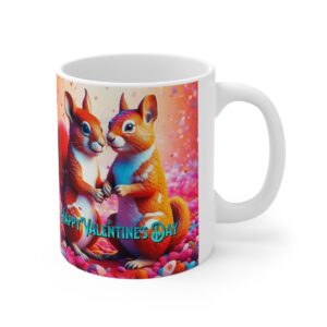 Valentine’s Day Cute Squirrel Couple – Ceramic Mugs, 11oz, 15oz
