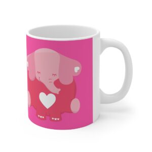 Valentine’s Day Cute Elephant – Ceramic Coffee Mugs, 11oz, 15oz