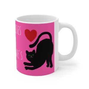 Valentine’s Day Cute Black Cats – Ceramic Coffee Mugs, 11oz, 15oz