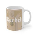 Beige Aesthetic Customized Personalised Name- Rachel – Ceramic Mugs, 11oz, 15oz