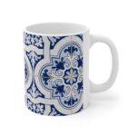 Moroccan Style Inspired Blue Pattern Ceramic Mugs, 11oz, 15oz